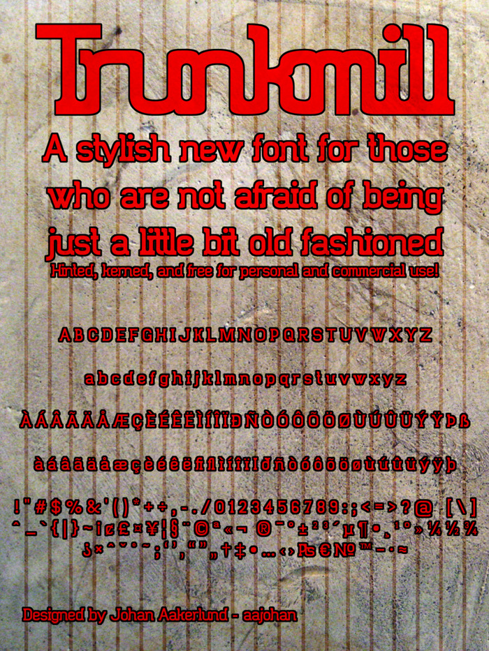 Trunkmill Font poster