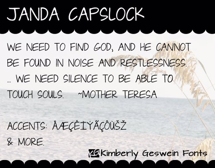 Janda Capslock Font poster