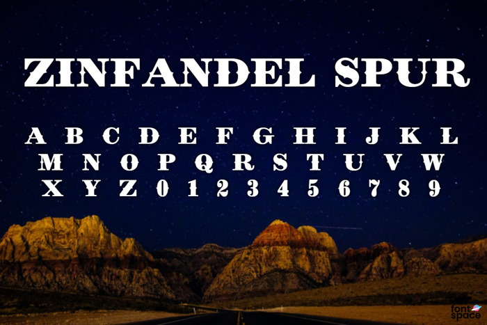 Zinfandel Spur Font poster