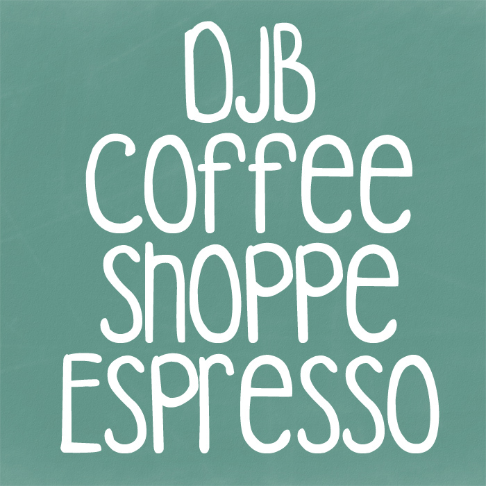 DJB COFFEE SHOPPE ESPRESSO Font poster