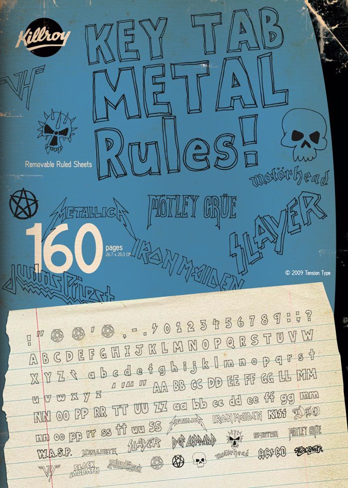 Key Tab Metal Font poster