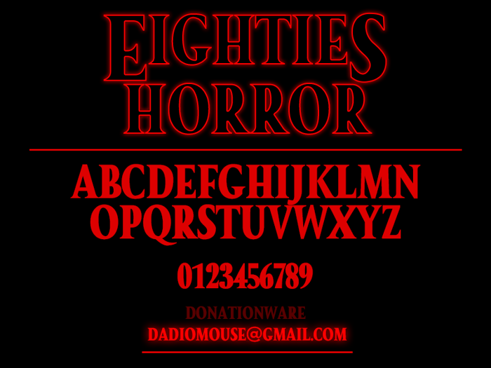 Eighties Horror Font poster