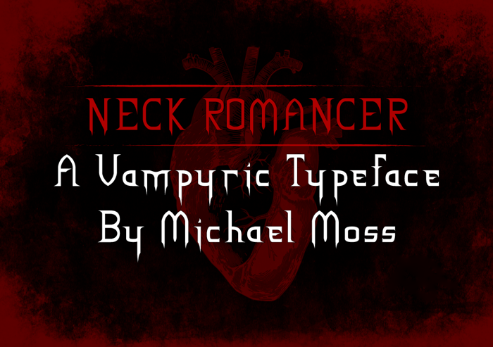 NECK ROMANCER Font poster