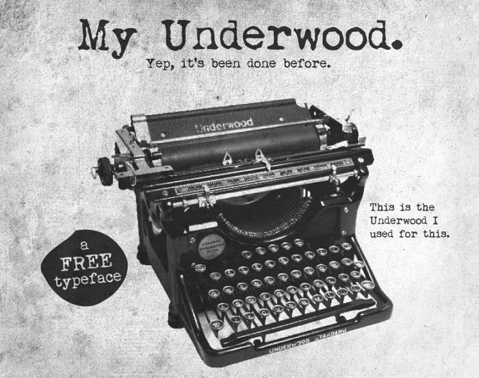 My Underwood Font poster