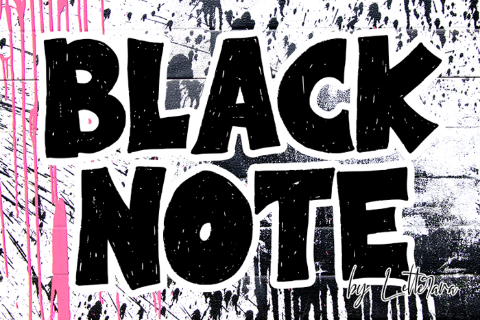 Black Note Font poster