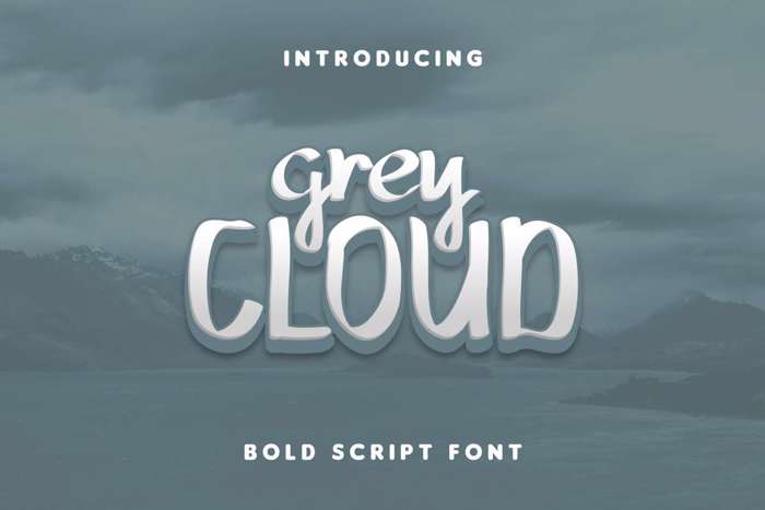 Grey Cloud Font poster
