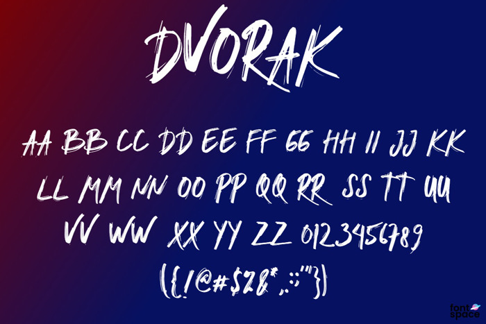 DVORAK Font poster