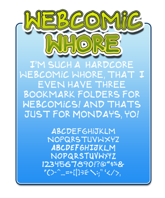 Webcomic whore Font poster