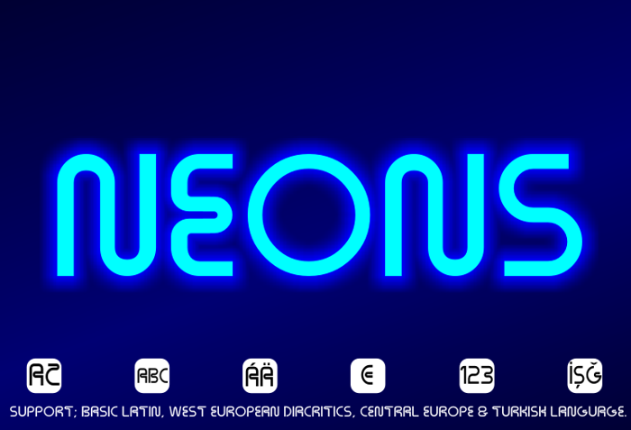 Neons Font poster