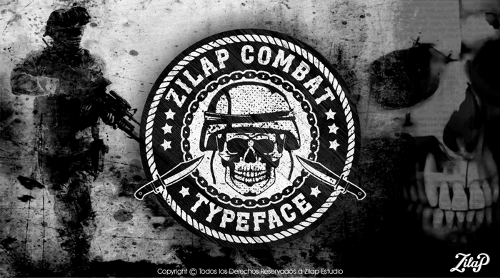 Zilap Combat Font poster