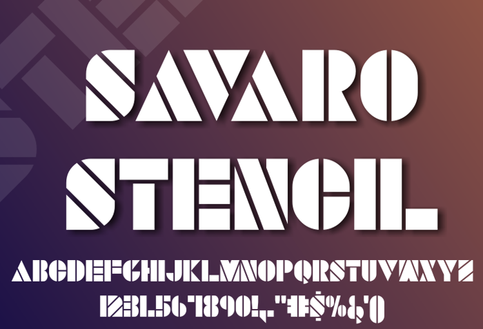 SAVARO STENCIL Font
