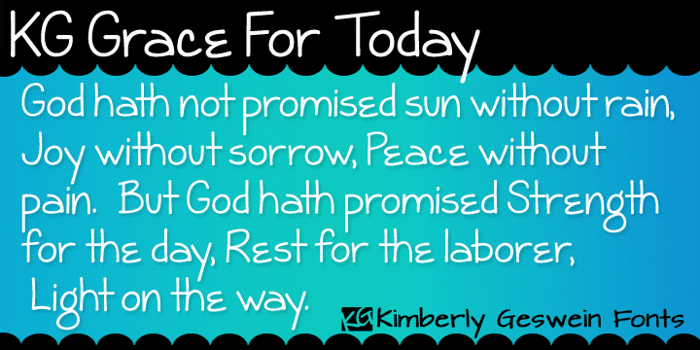 KG Grace For Today Font poster