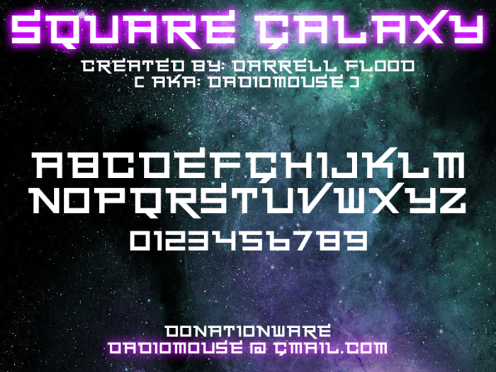 Square Galaxy Font poster