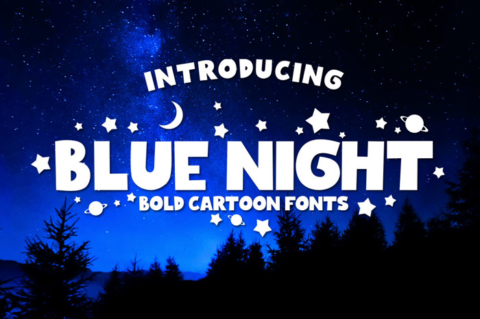 Blue Night Font poster