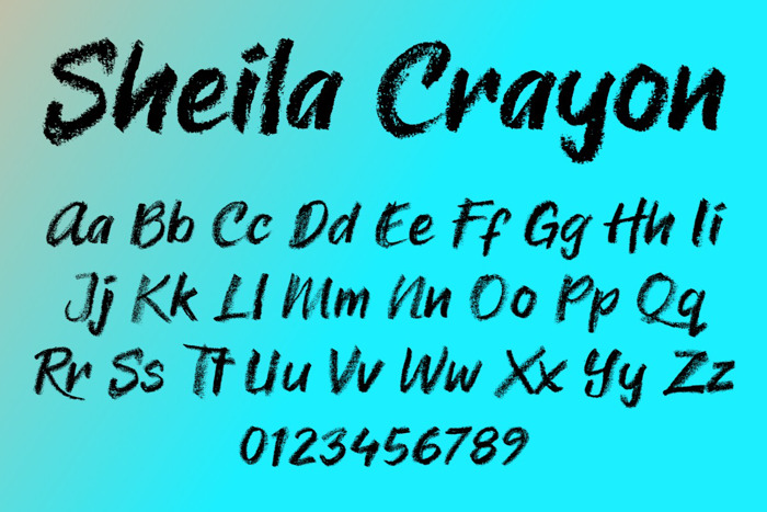 Sheila Crayon Font poster