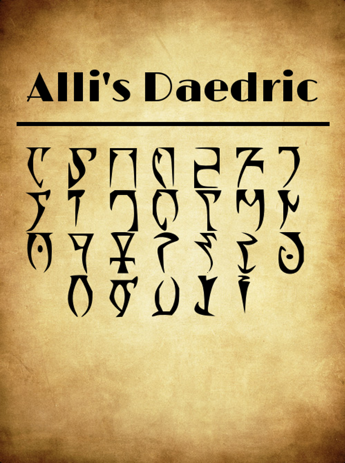 Allis Daedric Font Allistarlo Designs Fontspace