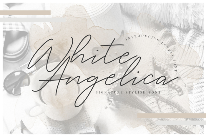 White Angelica Font poster