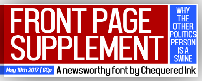 Front Page Supplement Font poster