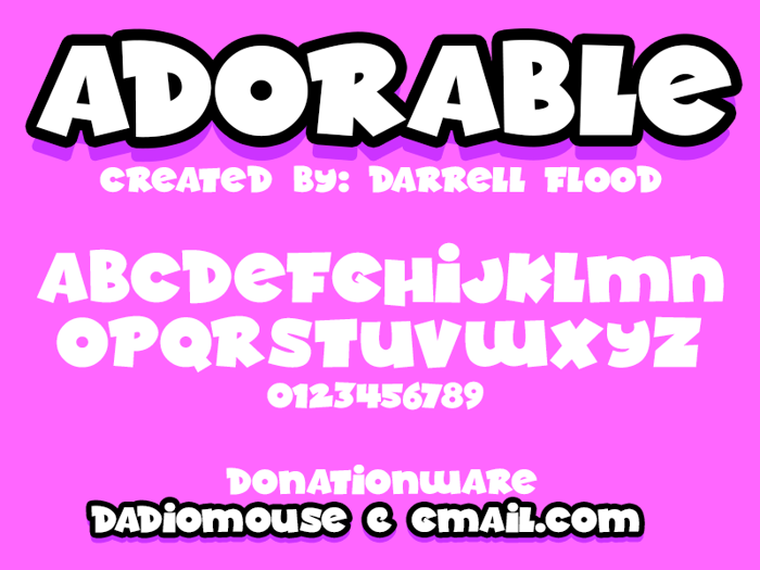 Adorable Font poster