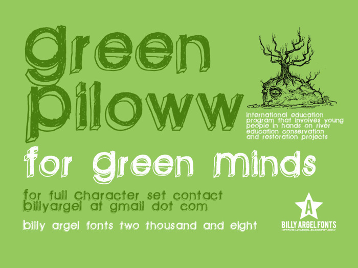 green piloww Font poster