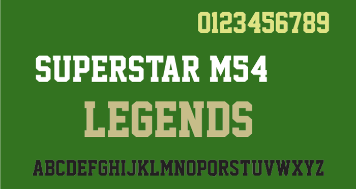 Superstar M54 Font poster