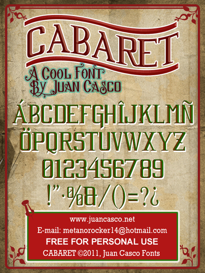Cabaret Font poster