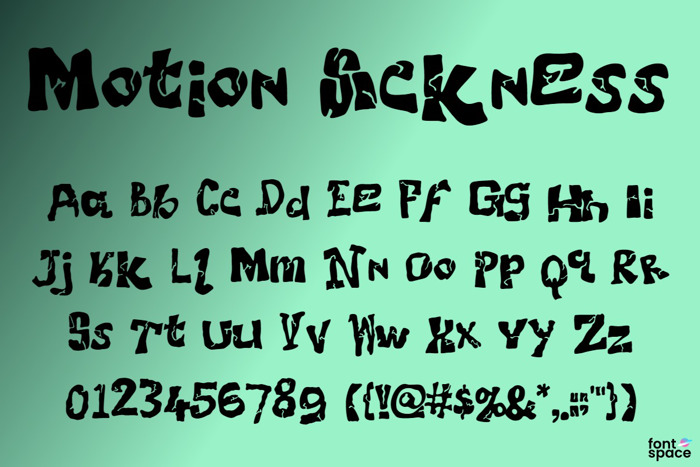 Motion Sickness Font poster