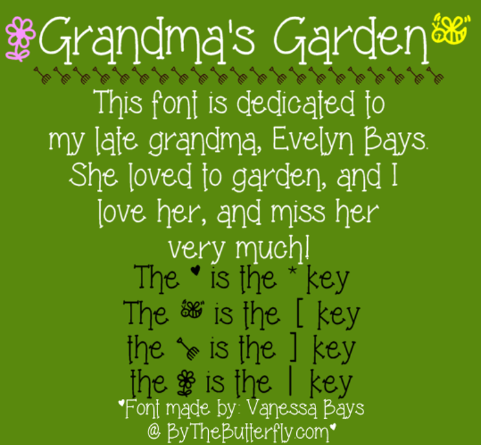Grandma's Garden Font poster
