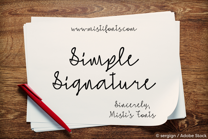 Simple Signature Font poster