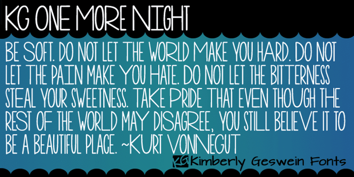 KG One More Night Font poster