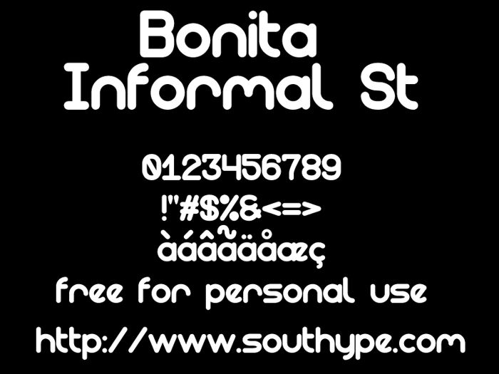 Bonita Informal St Font poster