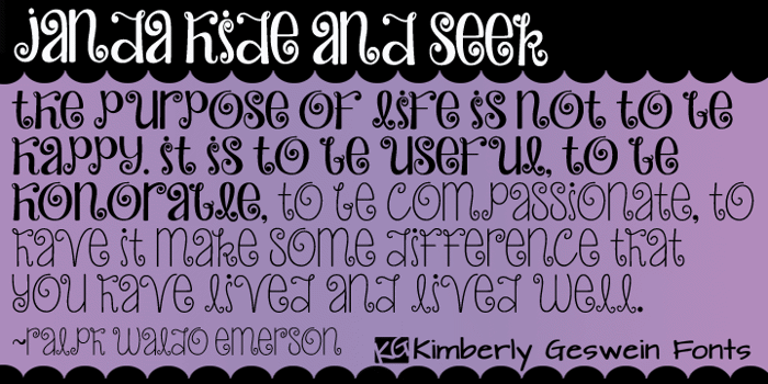Janda Hide And Seek Font poster