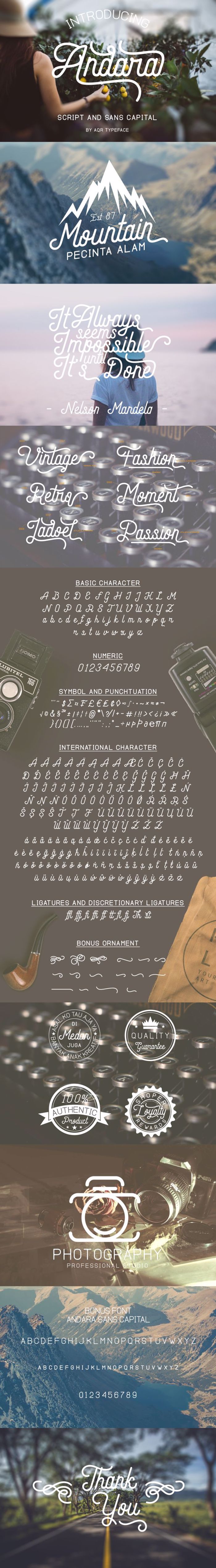 Andara Script Font poster
