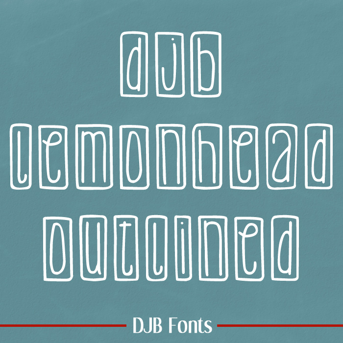DJB Lemon Head Outlined Font poster