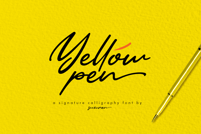 Yellow Pen Font poster