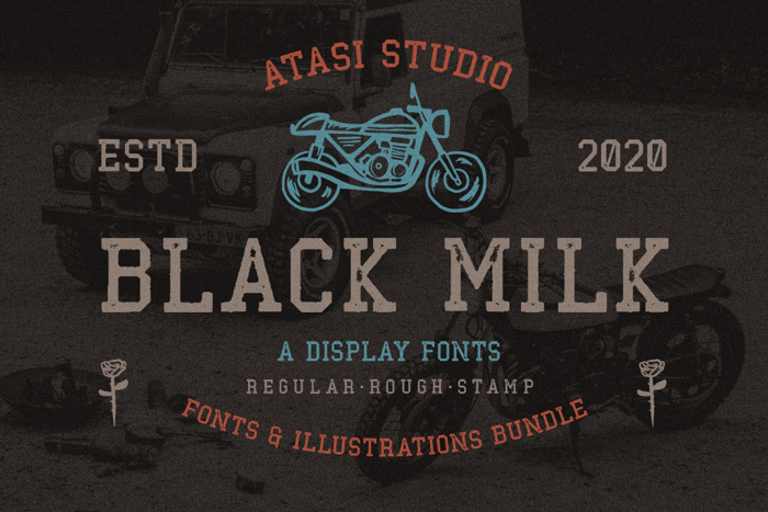 Black Milk Rough Font poster