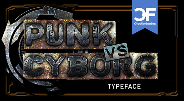 CF Punk vs Cyborg Font poster