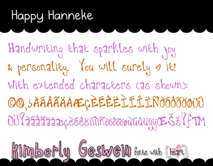 Happy Hanneke Font poster