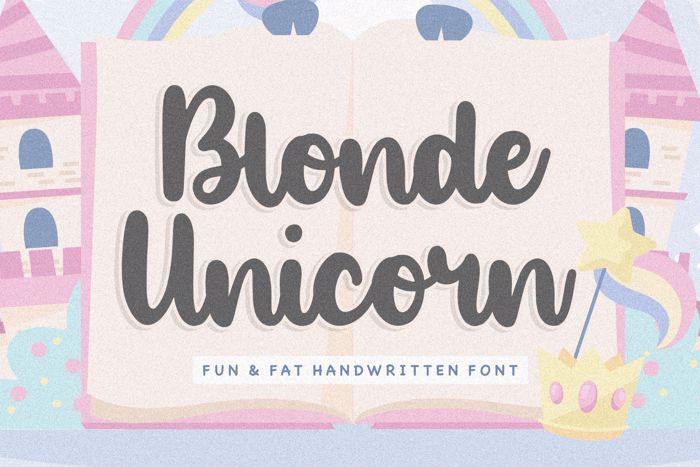 Blonde Unicorn Font poster