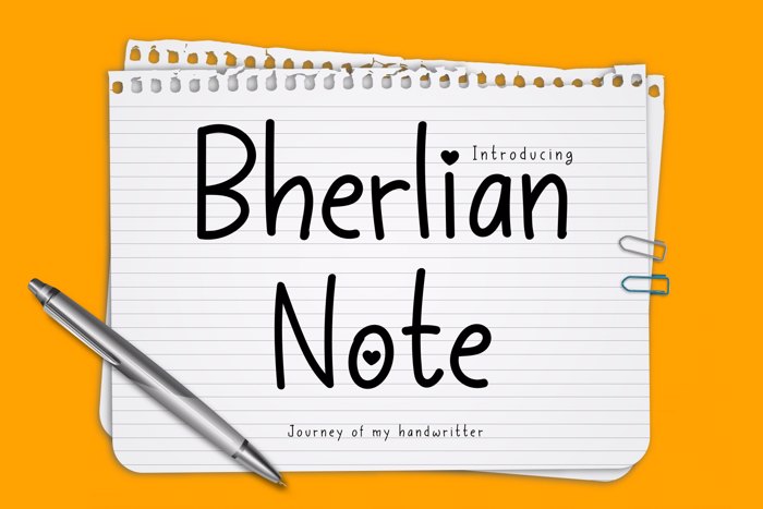 Bherlian Note Font poster