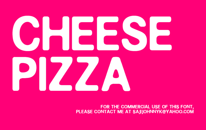 CHEESE PIZZA Font poster