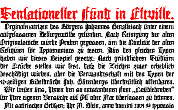 DoubleBrokenTextura Font poster