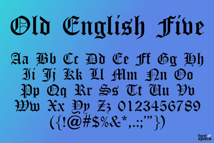 Old English Five Font | Dieter Steffmann | FontSpace