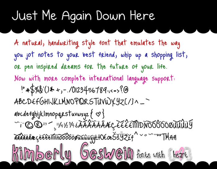 Just Me Again Down Here Font poster