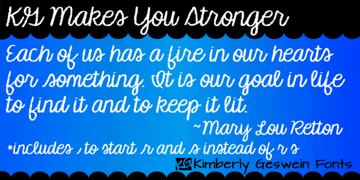 KG Makes You Stronger Font poster