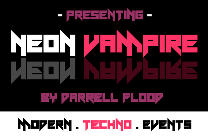 Neon Vampire Font poster