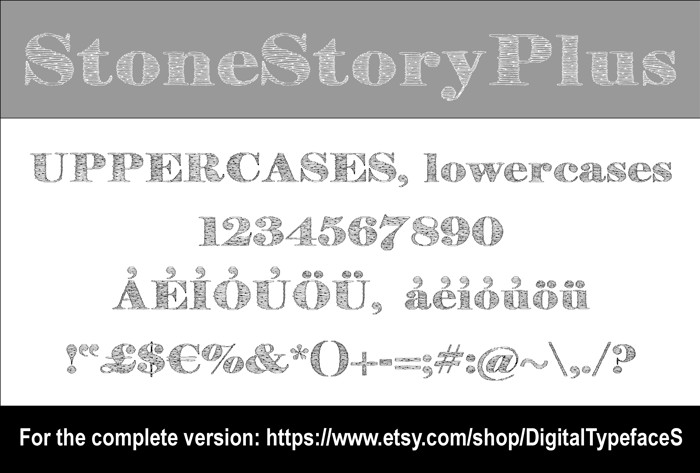 StoneStoryPlusP Font poster