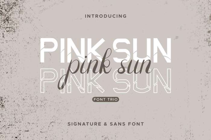 Pink Sun Font poster