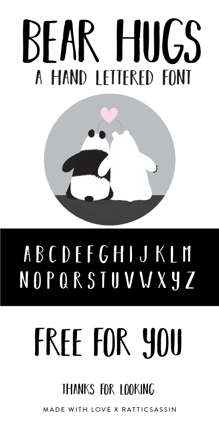 BEAR HUGS BY RATTICSASSIN Font poster