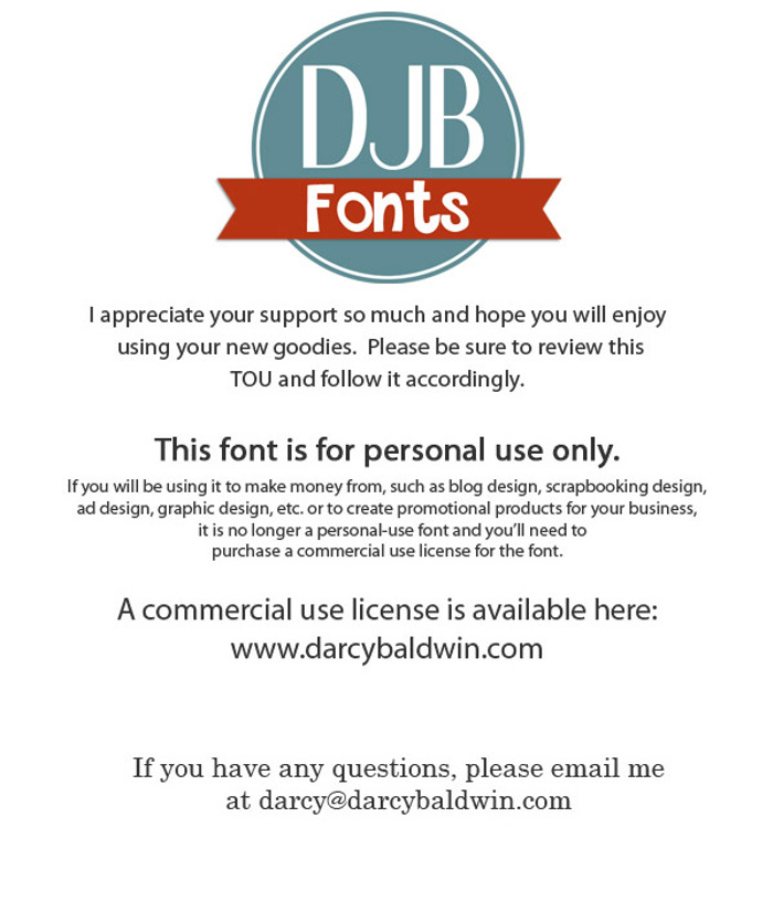 DJB Journaling Font poster